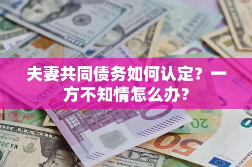武汉夫妻共同债务如何认定？一方不知情怎么办？