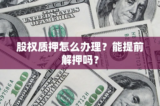 武汉股权质押怎么办理？能提前解押吗？